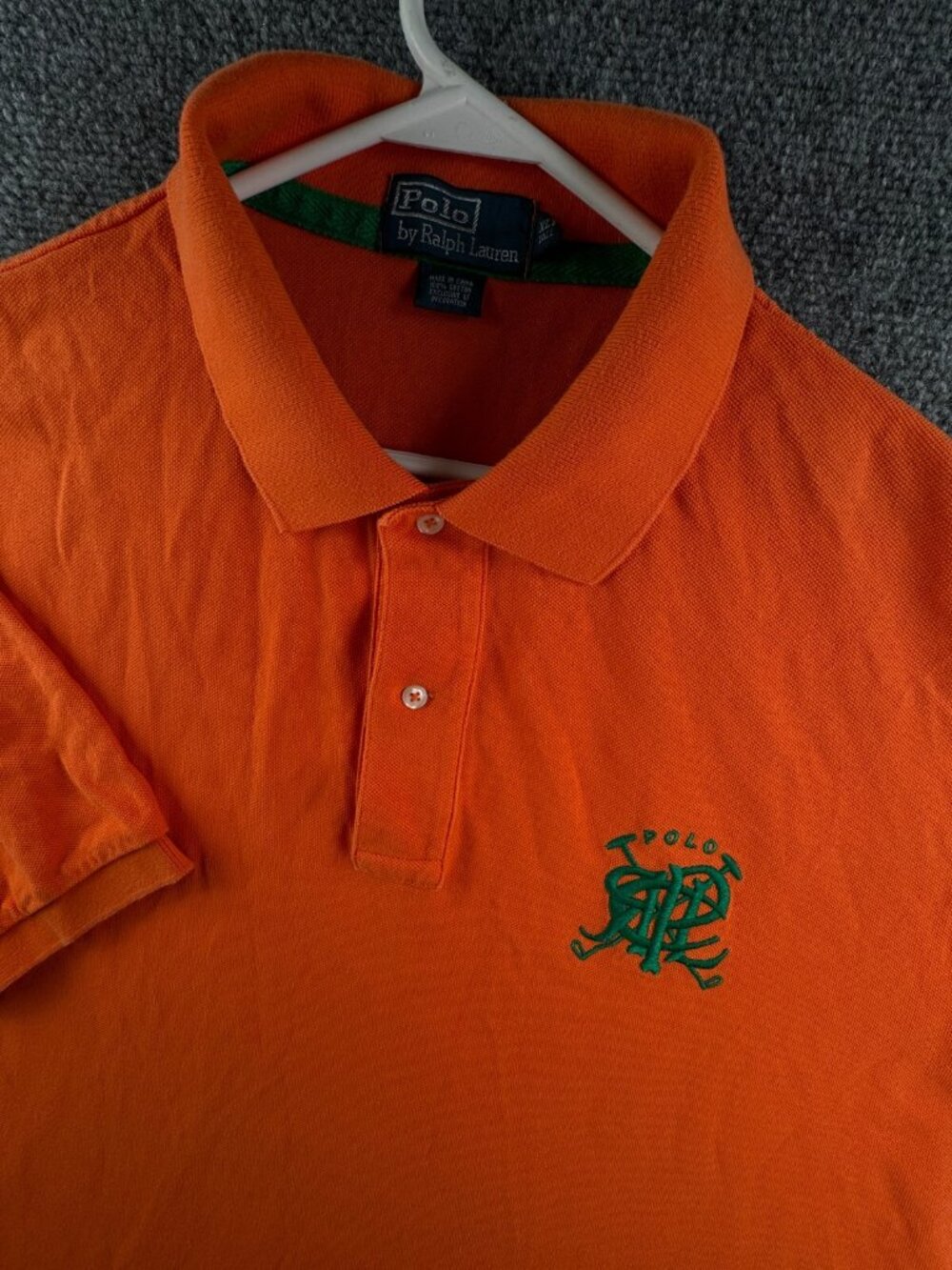 Polo Ralph Lauren Orange XLT Tall Cotton PRL Logo Knit Short Sleeve Adult